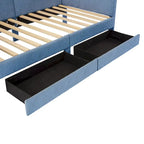 Twin Size Upholstered Corduroy Daybed with Drawers