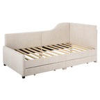 Twin Size Upholstered Corduroy Daybed with Drawers