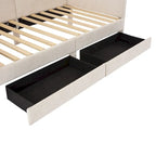 Twin Size Upholstered Corduroy Daybed with Drawers