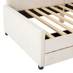 Twin Size Upholstered Corduroy Daybed with Drawers