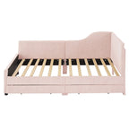 Twin Size Upholstered Corduroy Daybed with Drawers