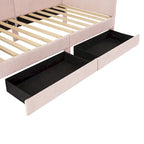 Twin Size Upholstered Corduroy Daybed with Drawers