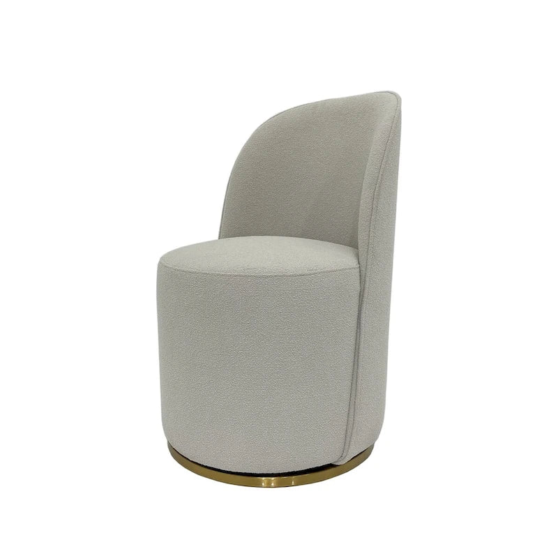 Boucle Swivel Dining Chair – Contemporary Style, Set of 2