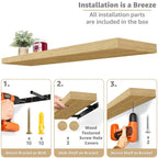 Sorbus Long Floating Shelves for Wall Set of 2 - 35L x 9W x 1.5H