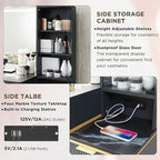 Modern Makeup Vanity Desk with HD Lighted Mirror, Dressing Table