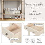 23.7 Farmhouse Solid Wood Console Table with 3 Drawers and Bottom Shelf