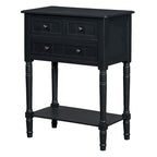 23.7 Farmhouse Solid Wood Console Table with 3 Drawers and Bottom Shelf