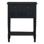 23.7 Farmhouse Solid Wood Console Table with 3 Drawers and Bottom Shelf