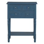 23.7 Farmhouse Solid Wood Console Table with 3 Drawers and Bottom Shelf
