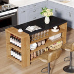 55 Inches Farmhouse Kitchen Island with Storage for Kitchen, Dining Room