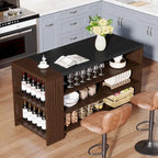 55 Inches Farmhouse Kitchen Island with Storage for Kitchen, Dining Room