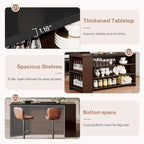 55 Inches Farmhouse Kitchen Island with Storage for Kitchen, Dining Room