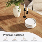 71 Inches Farmhouse Dining Room Table for 6-8 People with Solid Pedestal