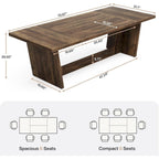 71 Inches Farmhouse Dining Room Table for 6-8 People with Solid Pedestal