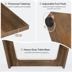 71 Inches Farmhouse Dining Room Table for 6-8 People with Solid Pedestal