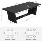 71 Inches Farmhouse Dining Room Table for 6-8 People with Solid Pedestal