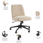 Bush Furniture Serenity Mid Back Armless Office Chair with Wheels