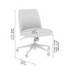 Bush Furniture Serenity Mid Back Armless Office Chair with Wheels