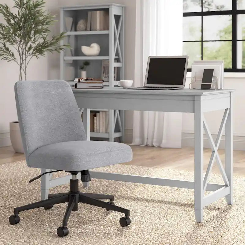 Bush Furniture Serenity Mid Back Armless Office Chair with Wheels