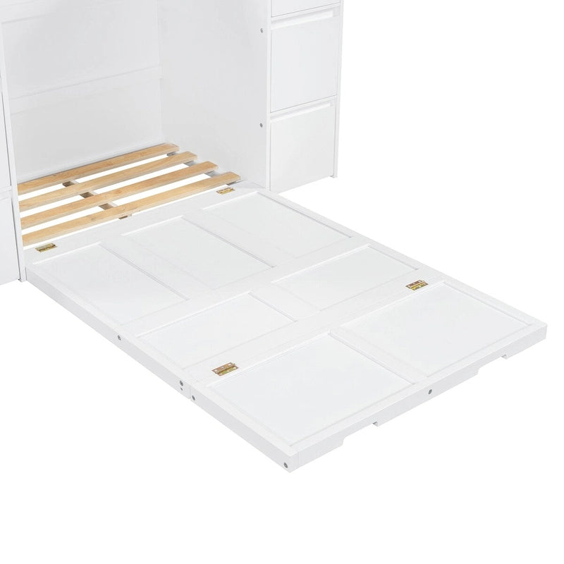 Merax Murphy Bed with Drawers and Cabinets