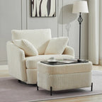 40.6 W Upholstered Swivel Accent Sofa Chair With Pillows