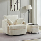 40.6 W Upholstered Swivel Accent Sofa Chair With Pillows