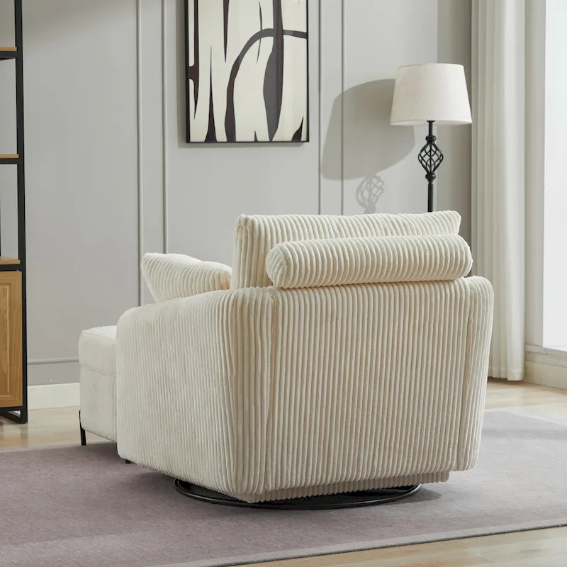 40.6 W Upholstered Swivel Accent Sofa Chair With Pillows