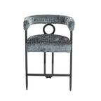 Chenille/Leather Upholstered Contemporary Designed Bar Stools With Footrestset of 2