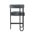 Chenille/Leather Upholstered Contemporary Designed Bar Stools With Footrestset of 2
