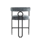 Chenille/Leather Upholstered Contemporary Designed Bar Stools With Footrestset of 2