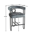 Chenille/Leather Upholstered Contemporary Designed Bar Stools With Footrestset of 2