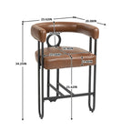 Chenille/Leather Upholstered Contemporary Designed Bar Stools With Footrestset of 2