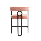 Chenille/Leather Upholstered Contemporary Designed Bar Stools With Footrestset of 2
