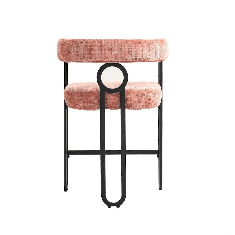 Chenille/Leather Upholstered Contemporary Designed Bar Stools With Footrestset of 2