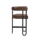 Chenille/Leather Upholstered Contemporary Designed Bar Stools With Footrestset of 2
