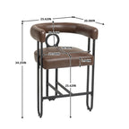 Chenille/Leather Upholstered Contemporary Designed Bar Stools With Footrestset of 2