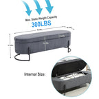 Corduroy Upholstered Storage Ottoman Bench with Safety Hinge and Metal Legs