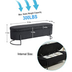 Corduroy Upholstered Storage Ottoman Bench with Safety Hinge and Metal Legs