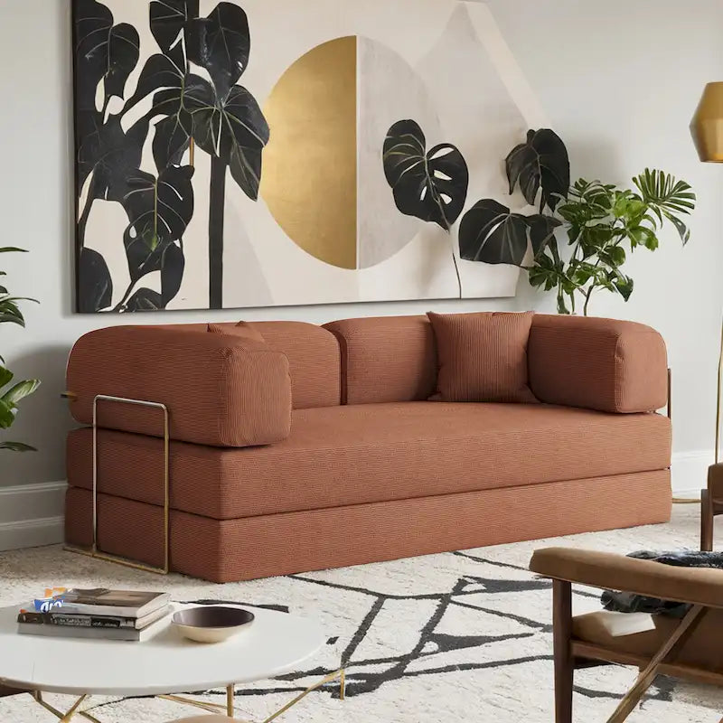 JASIWAY Modern Vintage Convertible Sleeper Sofa Bed