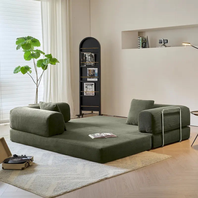 JASIWAY Modern Vintage Convertible Sleeper Sofa Bed
