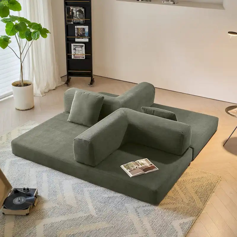 JASIWAY Modern Vintage Convertible Sleeper Sofa Bed