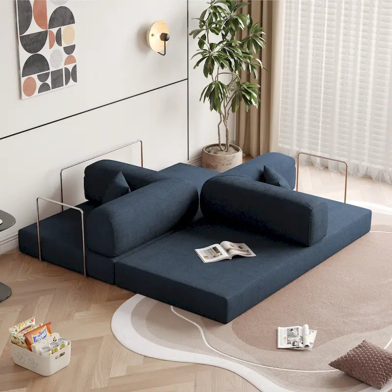 JASIWAY Modern Vintage Convertible Sleeper Sofa Bed