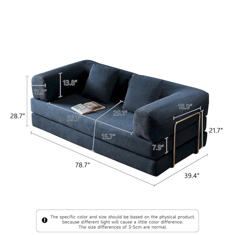 JASIWAY Modern Vintage Convertible Sleeper Sofa Bed