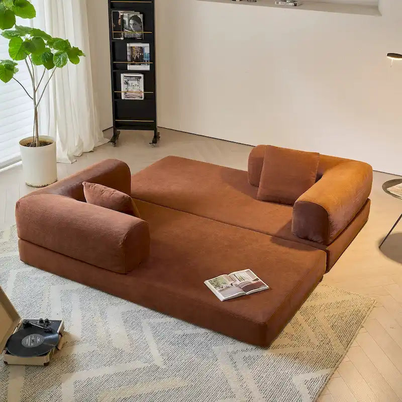 JASIWAY Modern Vintage Convertible Sleeper Sofa Bed