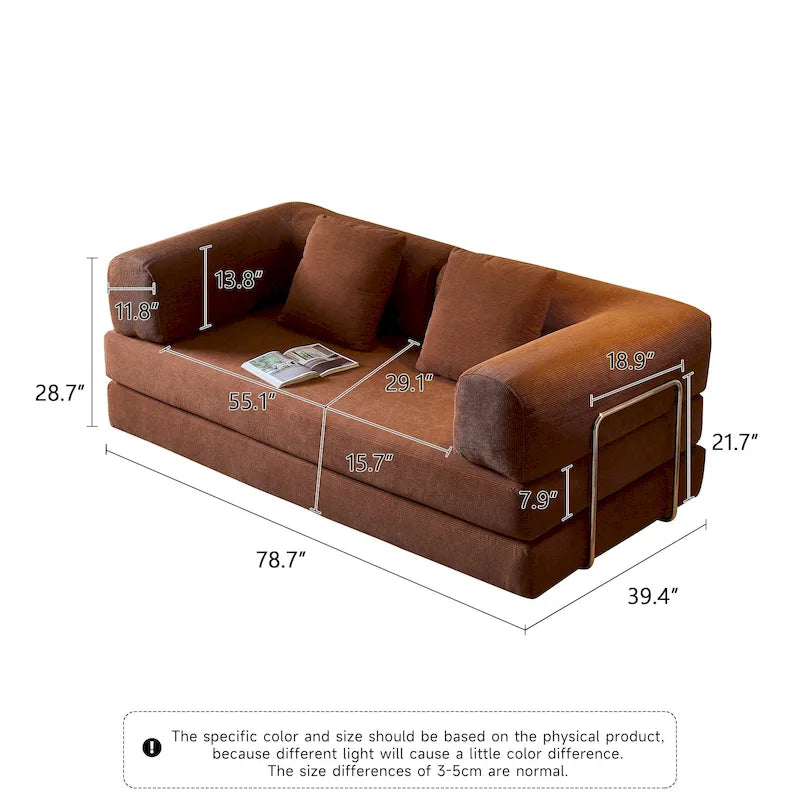 JASIWAY Modern Vintage Convertible Sleeper Sofa Bed