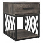 City Park Industrial End Table with Drawer