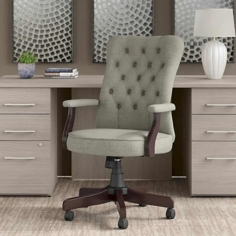 Key West High Back Tufted Office Chair with Arms by Bush Furniture