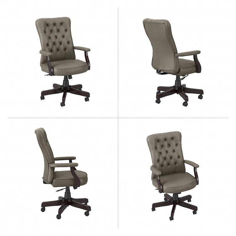 Key West High Back Tufted Office Chair with Arms by Bush Furniture