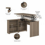 Bush Furniture Cabot 52W Standing Corner Desk with Shelves